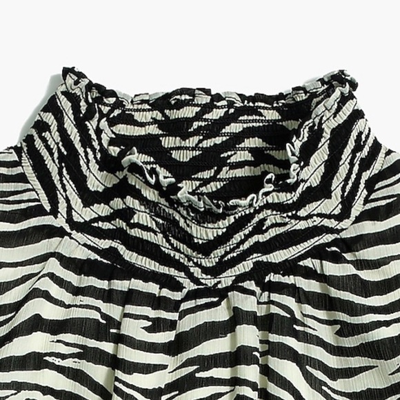 J. Crew Zebra Long Sleeve Mock-neck Top - Picture 3 of 7